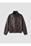 Lcw Vision High Collar Oversize Women's Leather Look Jacket