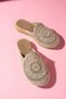 Oval Wicker Embroidered Closed-Front Slippers - 2