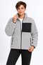 Women's Gray Color Soft Welsoft Fleece Jacket with Zipper and 3 Pockets - 3