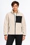 Women's Ecru Color Soft Welsoft Fleece Jacket with Zipper and 3 Pockets - 3