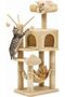 Compact 3-Level Cat Tree with Large Hammock, Condo & Removable Top Bed