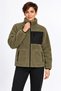 Women's Khaki Color Soft Welsoft Fleece Jacket with Zipper and 3 Pockets - 8