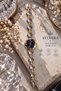 Round Design Navy Blue Dial Two Tone Ring Chain Steel Wristwatch (Silver Color)