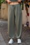 Soft Textured Adjustable Legs Barrel Jogger Bottom Asymmetric Collar Top Set - 5