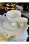 Porcelain Tea Tray 2 Person Capodi̇monte Rose Coffee Cup Set - 5