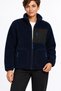 Women's Navy Blue Color Soft Welsoft Fleece Jacket with Zipper and 3 Pockets - 5