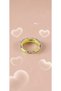 Baklava Patterned Green Purple Enamel Adjustable Steel Ring - 5