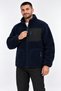 Men's Navy Blue Color Soft Welsoft Fleece Jacket with Zipper and 3 Pockets - 6