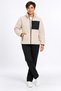 Women's Ecru Color Soft Welsoft Fleece Jacket with Zipper and 3 Pockets - 5