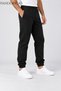 Unisex Black Lace-Up Elastic Leg Sweatpants 100% Cotton 3 Yarns Seasonal/Winter