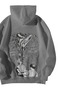 Unisex Anthracite Oversize Hoodie - the Summer Hikaru Anime Printed 3 Thread Threaded Hooded Sweatshirt - 3