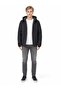 Men's Navy Blue Hooded Regular Fit Coat - 2