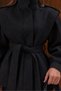 Lorven Oversize High Collar Black Viral Women's Cashmere Coat Jacket - 6