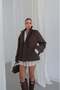 Bitter Brown Trench Coat with Collar and Detailing - 4