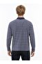 Men's Blue Long Sleeve Polo Collar Loose Fit Polo U.Kol - 3