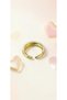 Turquoise Pink Heart Motif White Enamel Adjustable Steel Ring - 4