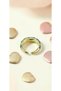 Baklava Patterned Yellow Pink Enamel Turquoise Color Adjustable Steel Ring - 5