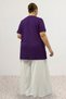 58507 Large Size Collar Piping Combed Cotton T-Shirt - Purple - 6