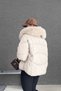Imported Knitwear Inflatable Coat with Sleeves and Front Snap Buttons - 7