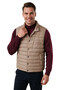 Men's Slim Fit Water and Wind Resistant Tan Puffer Vest – Stand Collar with Snap Fasteners 2701708 - 3