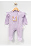 3-Piece Zippered Booties Long Sleeve Baby Romper Set 100% Cotton 0-3 Months - 2