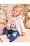 Baby Girl Hooded Rabbit Ears Puffy Vest 3-Piece Set with Long Sleeve T-Shirt and Pants - 3