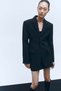 Wool-blend hourglass blazer