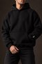 Unisex Black Glitter Oversize Hooded 3 Thread Threaded Winter Sweatshirt Hoodie - 5