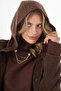 Hooded Wool Coat Brown - 6