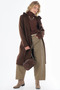 Hooded Wool Coat Brown