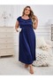 Women's Plus Size Floral Print Nightgown – Short Sleeve Round Neck House Dress or Nighty with Ruffle Hem & Lace Trim – Ultra-Comfortable Loungewear and Sleepwear - 3