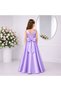 Girl's Sleeveless Plain Satin Stylish Evening Dress - Holiday Party Bridesmaid Dress - 3