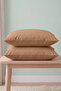 Light Brown 100% Cotton 2-Piece Pillowcase Set 50X70 cm