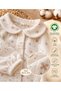 Gots Certified 100% Cotton Muslin Floral Patterned Natural Breathable Baby Girl Romper - 4