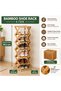 6 Tier Bamboo Shoe Rack Foldable Wooden Shoe Organizer with Space-Saving Design Multi-Level Shoe Storage Stand for Entryway, Bedroom, Living Room & Closet - 6