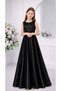 Girl's Sleeveless Plain Satin Stylish Evening Dress - Holiday Party Bridesmaid Dress