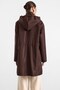 Removable Hooded Drawstring Waist Plus Size Trench Coat Brown 6936 - 8