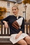 Black Crew Neck Long Sleeve Diamond Patterned Stoned Casual Knitwear Sweater 68 63
