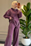 6703 - Stylish, Comfortable, Loose-Fitting Viscose Soft Modal Fabric, Detailed Zippered Hooded Women's Set - 3