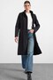 Hooded Thin Quilted Coat with Thin Plush Detail on the Inside Black 6938 - 3