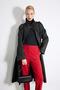High Collar Long Trench Coat - Black - 5
