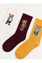 Lcw Dream Ecru Bear Teddy Printed Women's Socks 5-Pack - 2