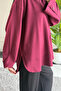 6656 - Comfortable, Casual Basic Women's Long Sweatshirt with Cufflink Detail - 6