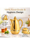 Raqmu 1.3L Vacuum Flask Push Button Plastic Thermal Carafe for Arabic Coffee Tea Majlis Serving. Gold - 3