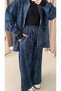 Abstract Pattern Zipper Trousers Set - 7024 - Navy Blue - 3