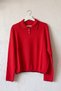 Red Polo Collar Long Sleeve Half Placket Buttoned Collar Skirt and Embroidered Cuff Knitwear Sweater 64 60 - 2