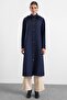 Removable Hooded Jacquard Knitted Fabric Combination Sportswear Dark Blue 6929 - 3