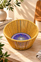 Rattan Round Plastic Tile Pattern Bread Basket Organizer 25*12cm