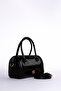 Shiny leather shoulder bag black - 3