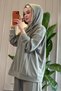 6703 - Stylish, Comfortable, Loose-Fitting Viscose Soft Modal Fabric, Detailed Zippered Hooded Women's Set - 4